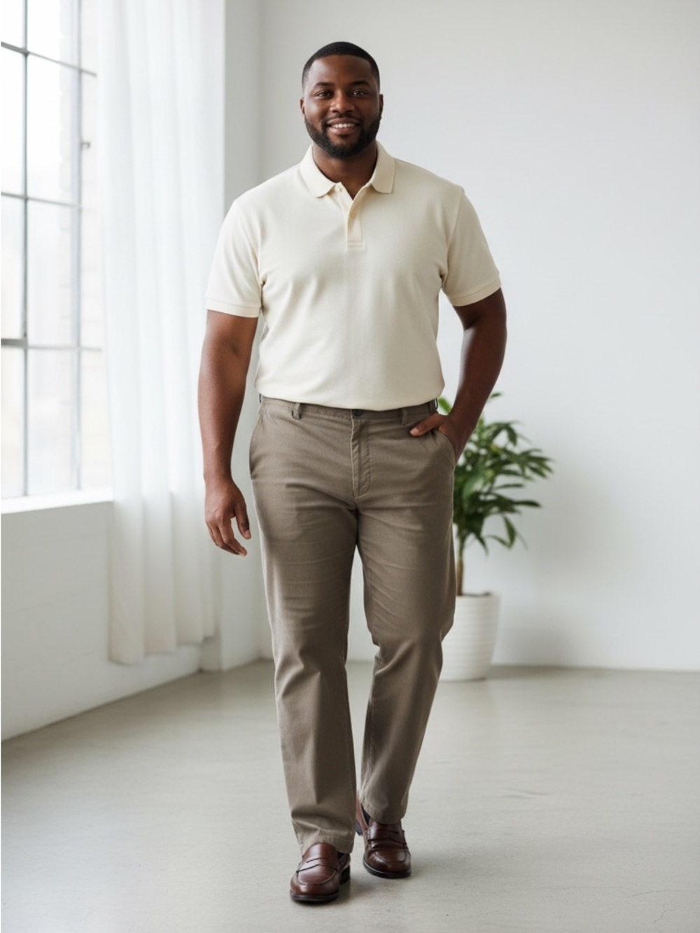 Architect Khaki Chino Pants 42x29 Premium Quality Men’s Workwear Minimalist Tan